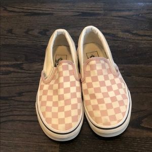 Pink checkerboard vans